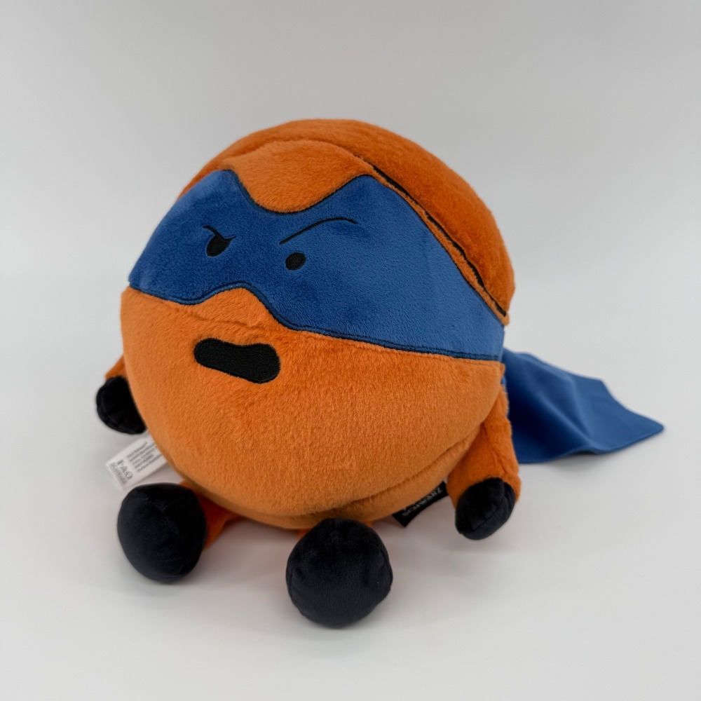 FAO Schwarz Superhero Basketball‎ Plush Orange Blue Masked Cape Toy 60321A25268